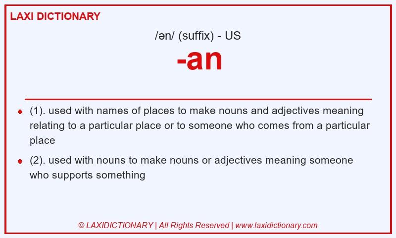 Definition -an in American English