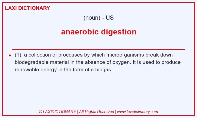 Definition anaerobic digestion in American English