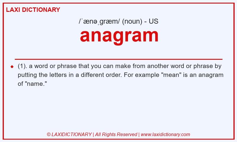 Definition anagram in American English
