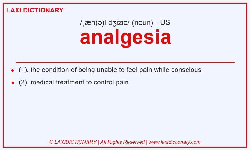 Definition analgesia in American English