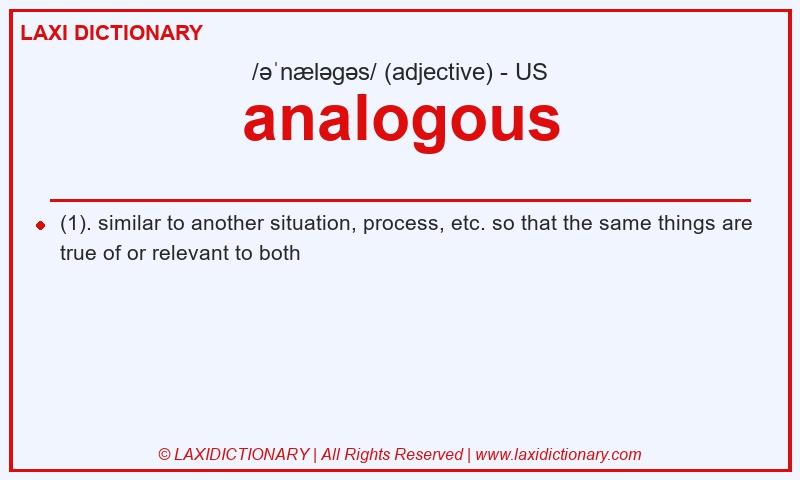 Definition analogous in American English