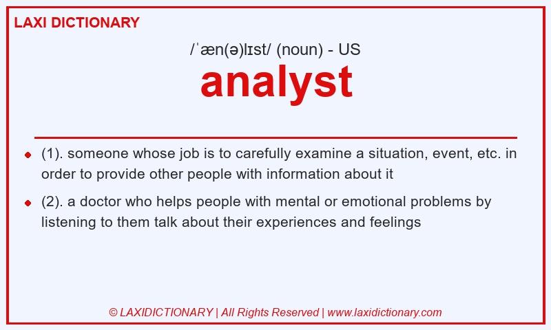 Definition analyst in American English