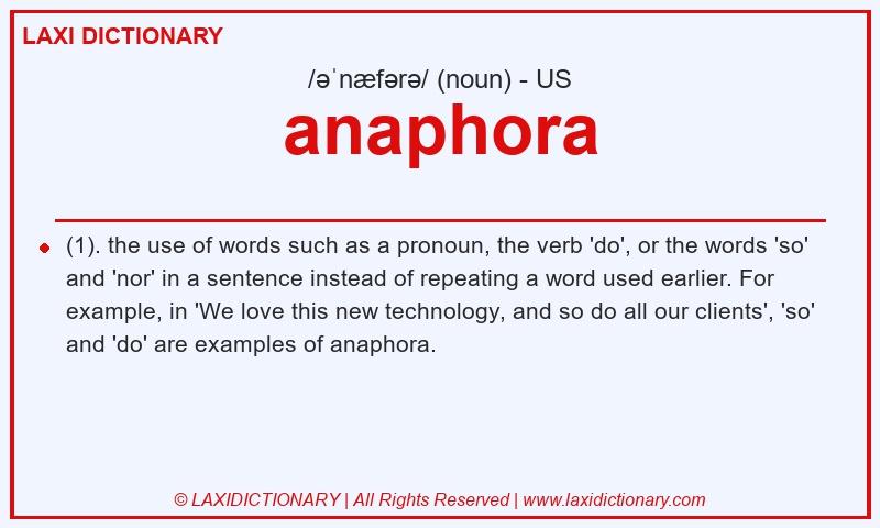 Definition anaphora in American English