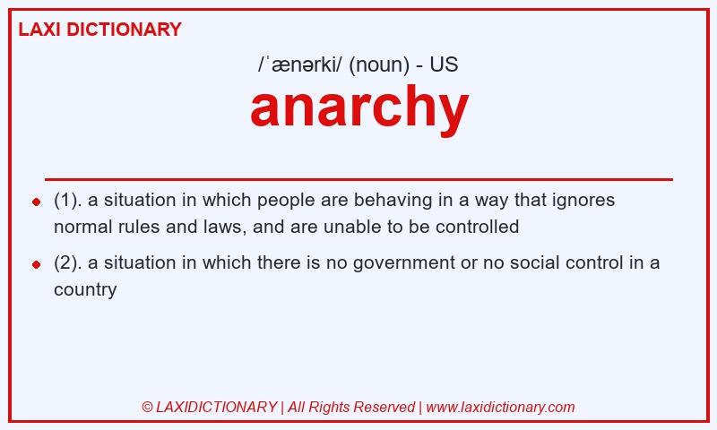 Definition anarchy in American English