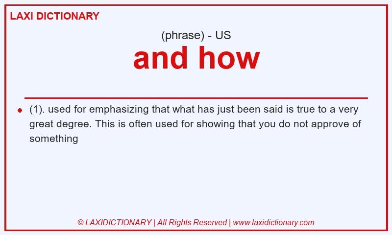 Definition and how in American English
