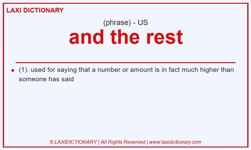 Definition and the rest in American English