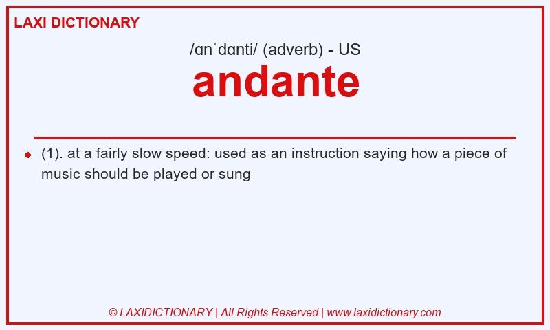 Definition andante in American English