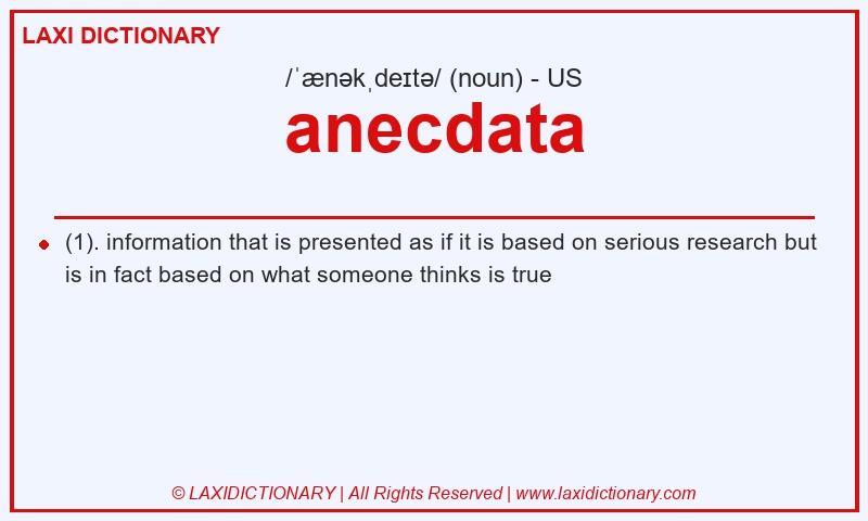 Definition anecdata in American English