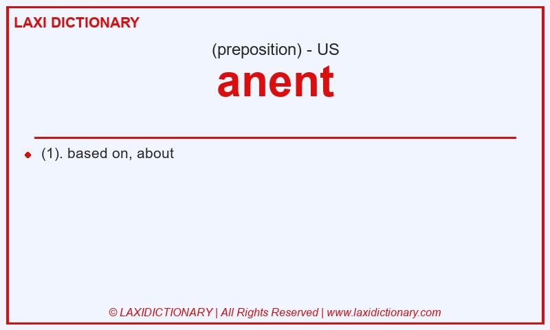 Definition anent in American English