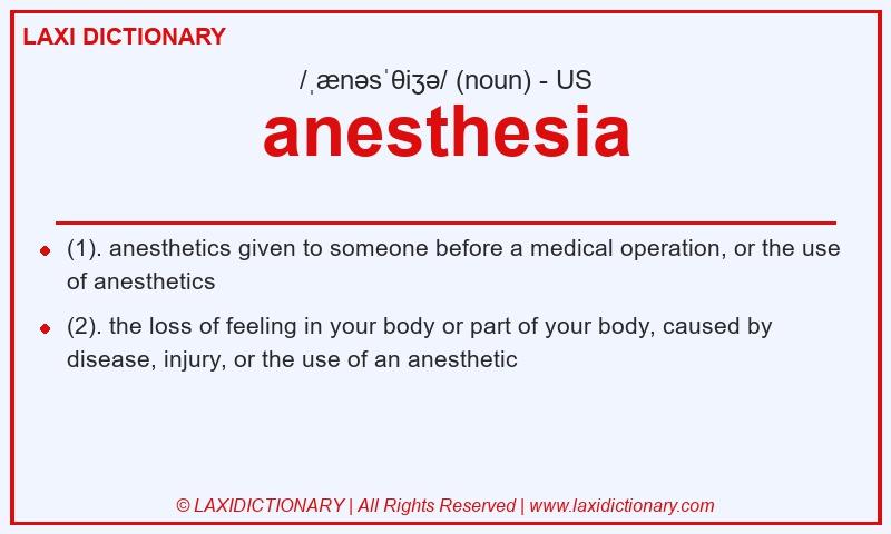 Definition anesthesia in American English
