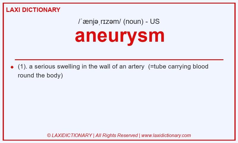Definition aneurysm in American English