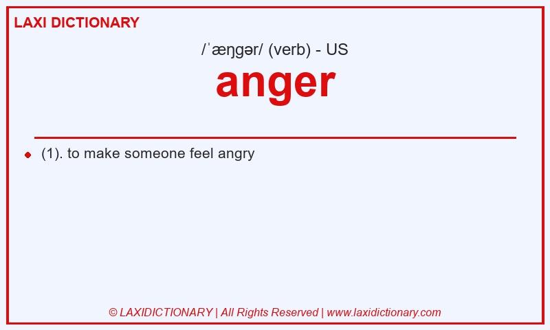 Definition anger in American English