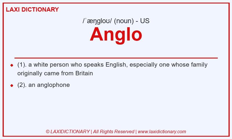 Definition Anglo in American English