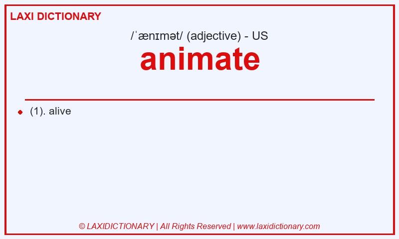 Definition animate in American English