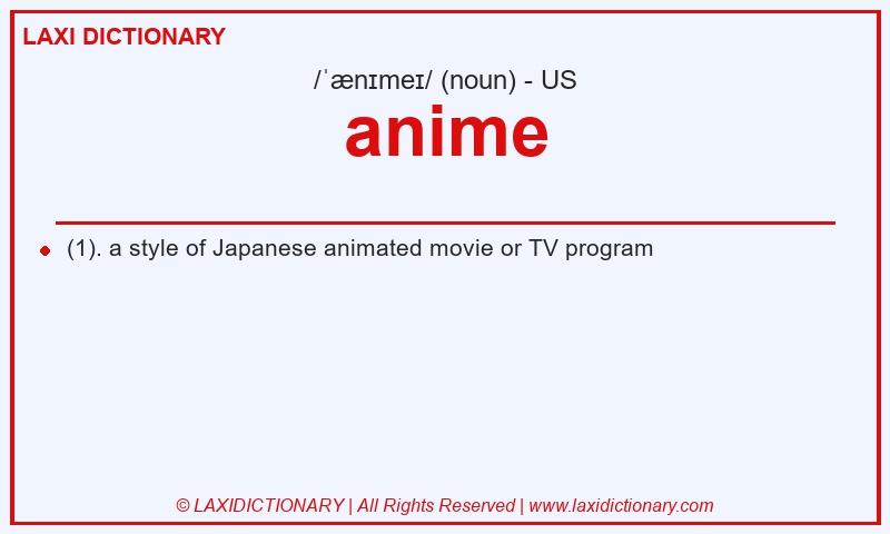 Definition anime in American English