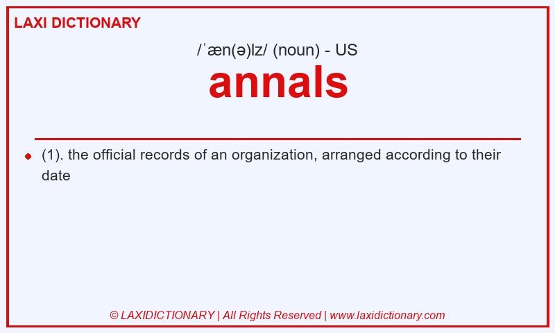 Definition annals in American English