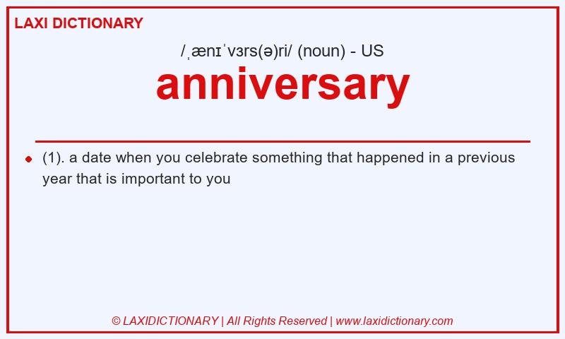 Definition anniversary in American English