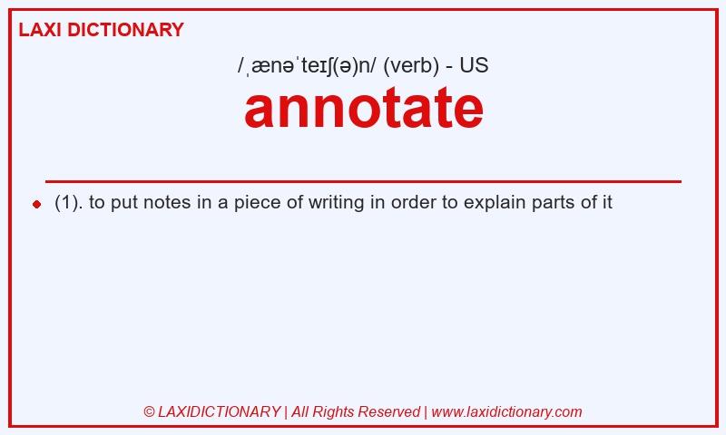 Definition annotate in American English