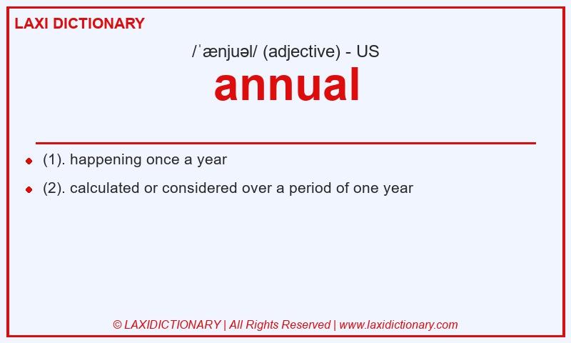 Definition annual in American English