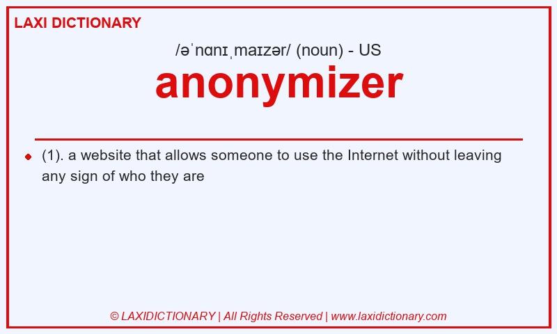 Definition anonymizer in American English