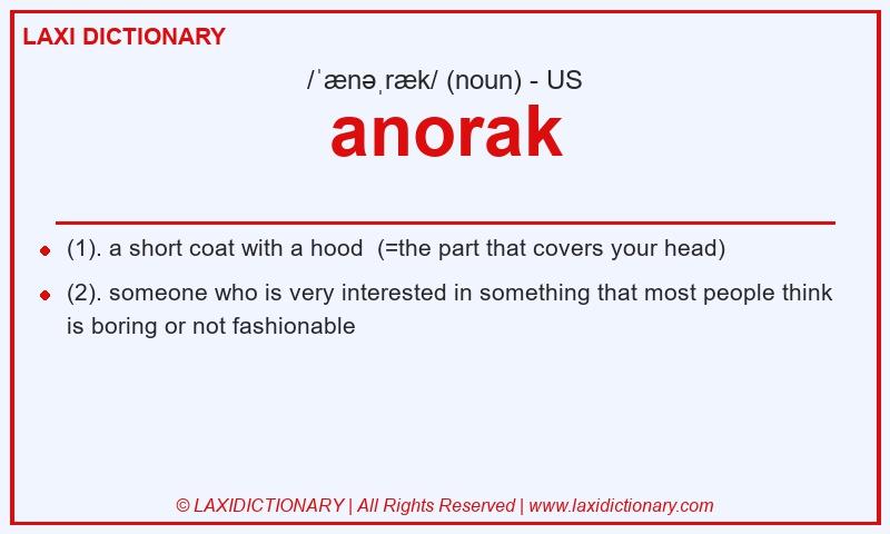 Definition anorak in American English