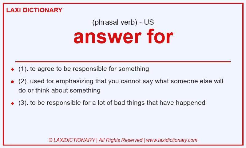 Definition answer for in American English