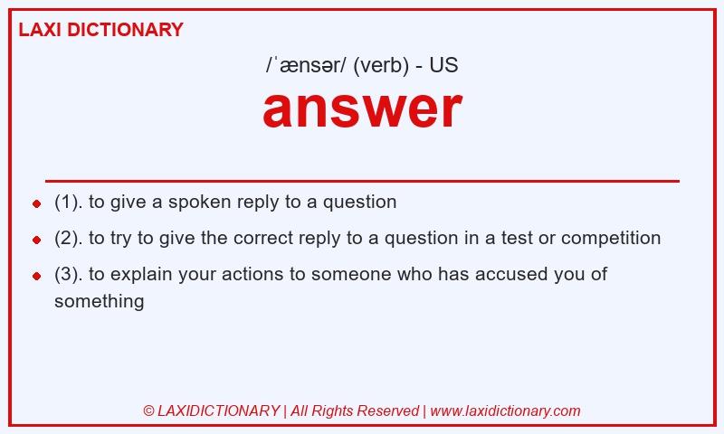 Definition answer in American English