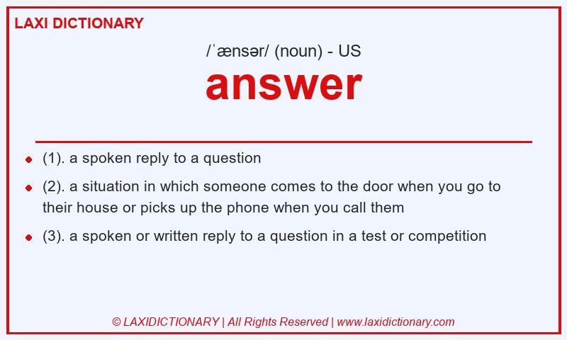 Definition answer in American English