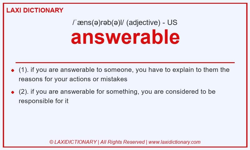 Definition answerable in American English