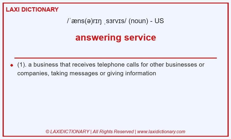Definition answering service in American English