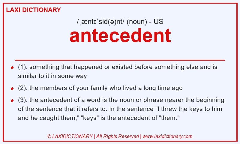 Definition antecedent in American English