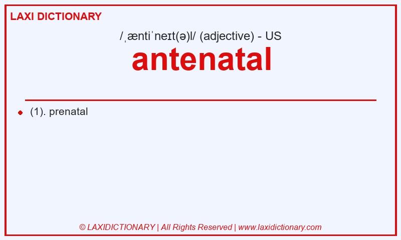 Definition antenatal in American English