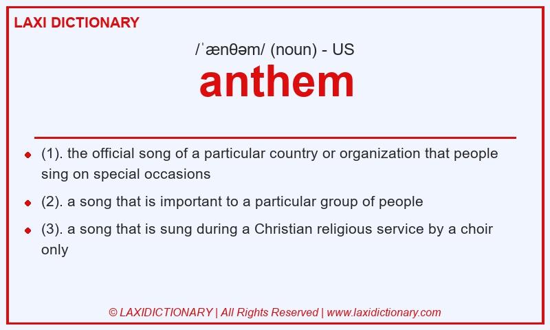 Definition anthem in American English