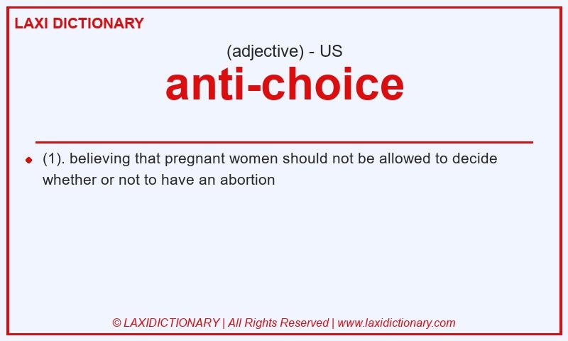 Definition anti-choice in American English