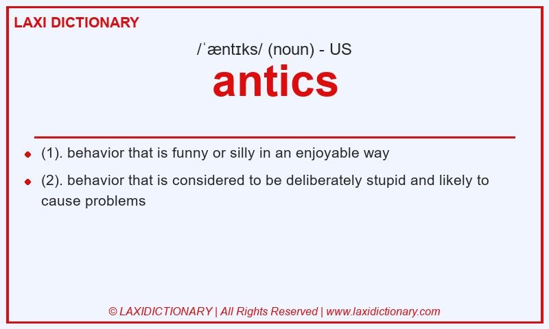 Definition antics in American English