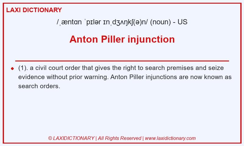 Definition Anton Piller injunction in American English