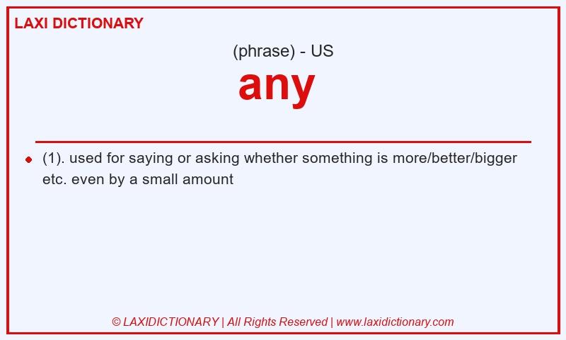 Definition any  in American English