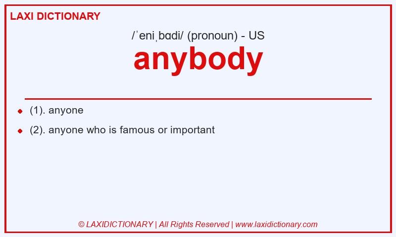 Definition anybody in American English