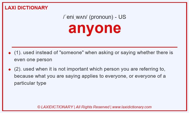 Definition anyone in American English