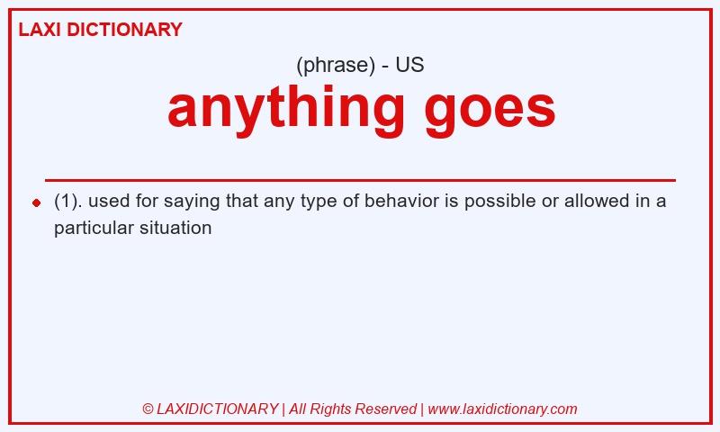 Definition anything goes in American English