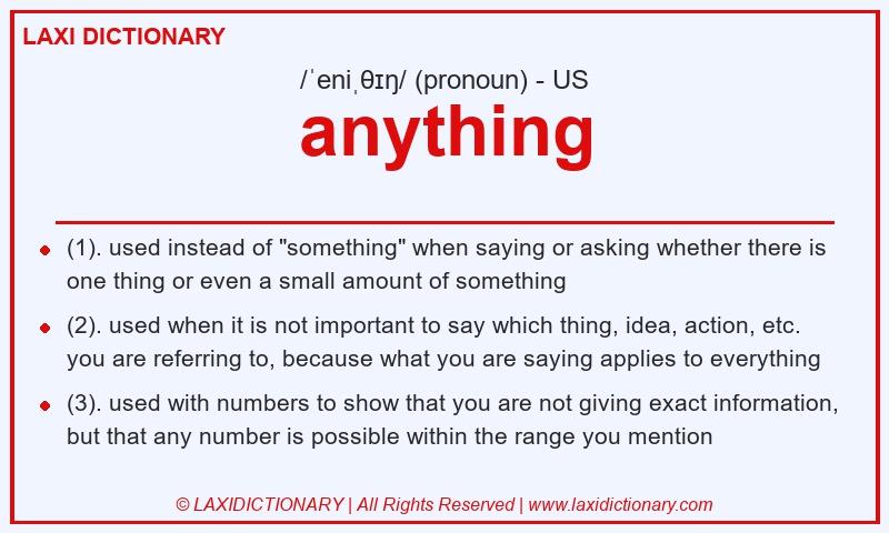 Definition anything in American English