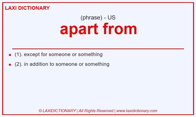 Definition apart from in American English