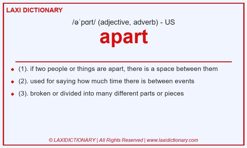 Definition apart in American English
