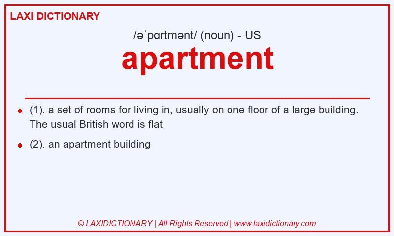 Definition apartment in American English
