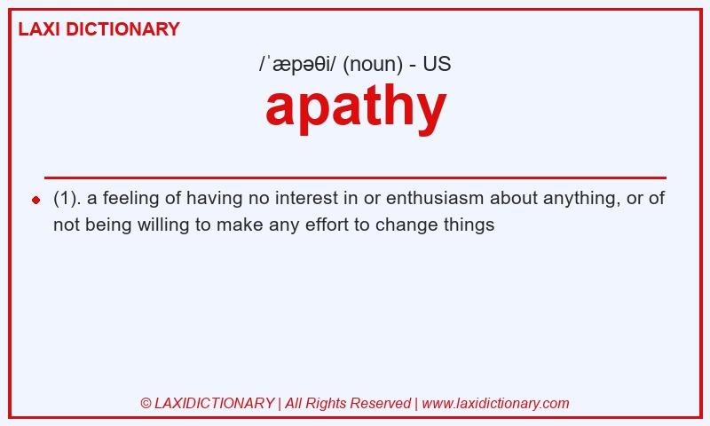 Definition apathy in American English