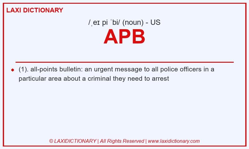 Definition APB in American English