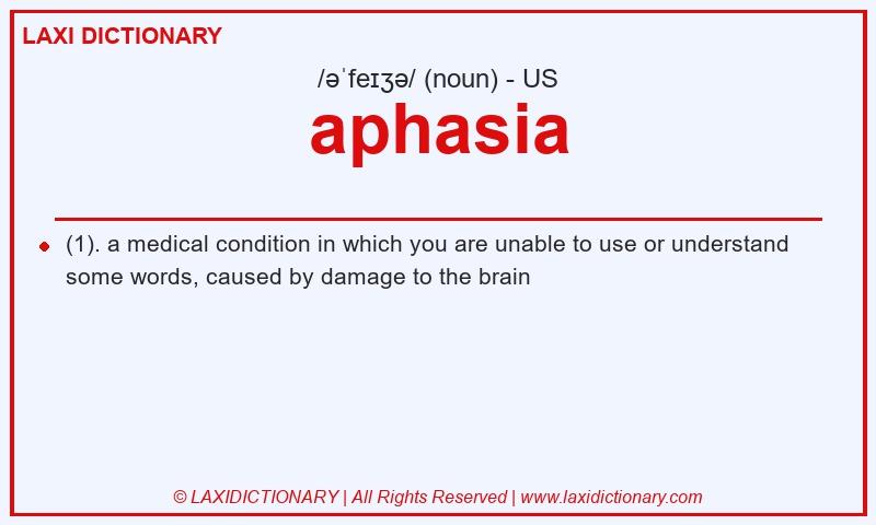 Definition aphasia in American English