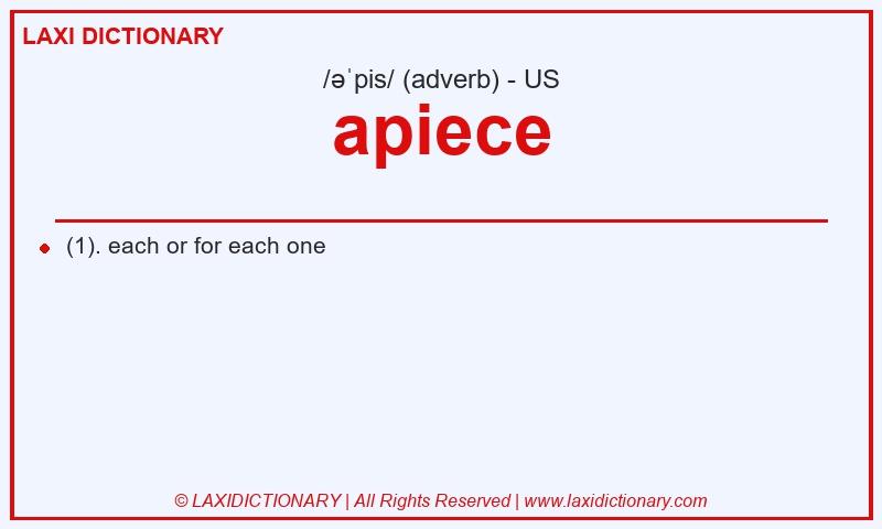 Definition apiece in American English