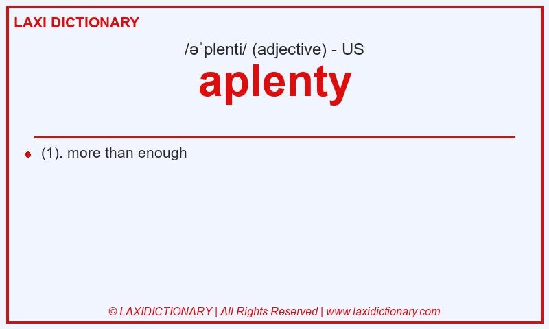 Definition aplenty in American English