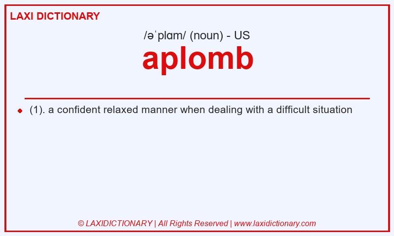 Definition aplomb in American English